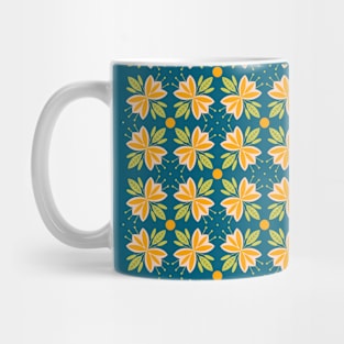 Spring flowers and leaves pattern, version 7 Mug
